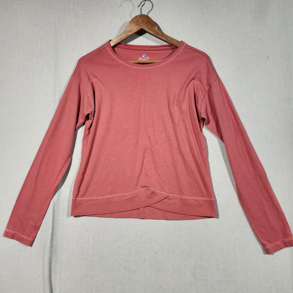 Kuhl Womens S Terracotta Rose Supima Cotton MicroModal Tulip Hem Long Sleeve Top